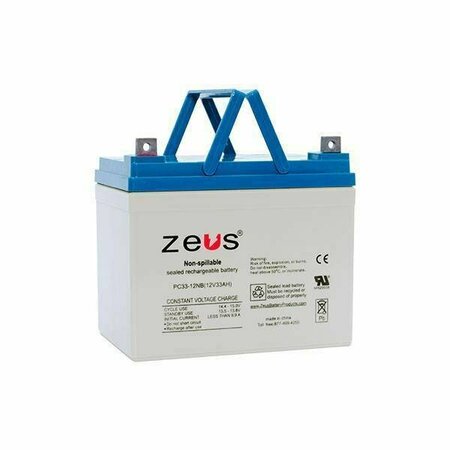 ZEUS BATTERY PRODUCTS 33Ah 12V Nb Sealed Lead Acid Battery PC33-12NB